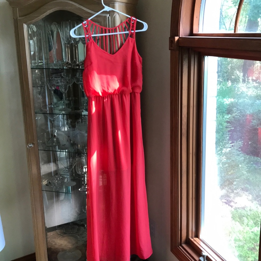 Charlotte Russe Coral/Pink sheer dress